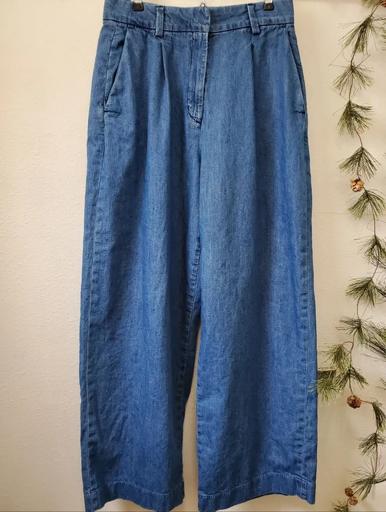 Old Navy Extra High-Rise Wide Leg Jeans Adjustable Waist SZ 8 - Picture 1 of 13